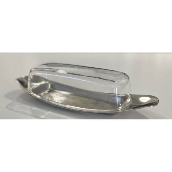 Vintage WMF Stainless Butter Cheese Tray Clear Acrylic Cover MCM-Germany - Picture 6 of 8